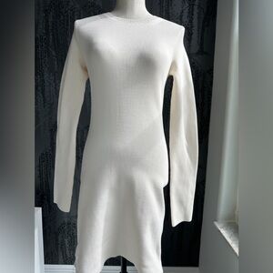 Helmut Lang Cream Long Sleeve Dress